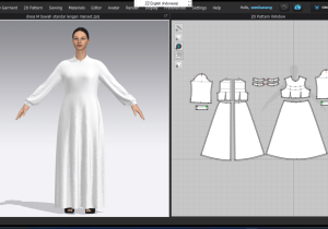 desain pola dress Pola digital dibuat sesuai ukuran dan model baju yang diinginkan, sebagai dasar penempatan motif.